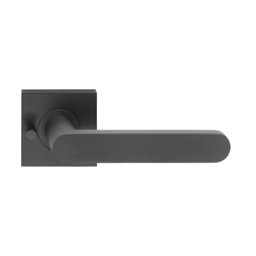 MDZ Lever 09 on Integrated Privacy 57mm x 57mm Square Rose. in Black