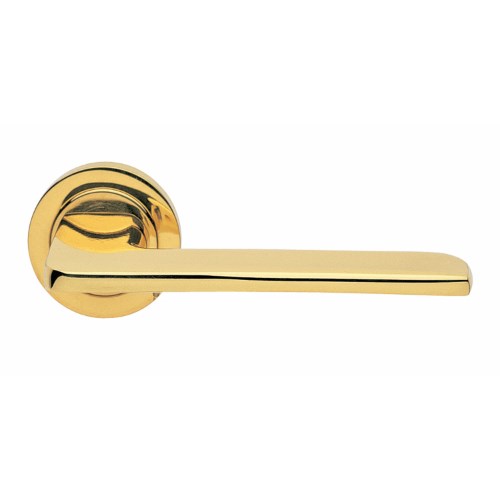 BLADE - passage lever set square rose (50mm) without latch in Polished Brass