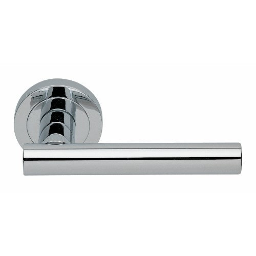 CALLA - passage lever set square rose (50mm) without latch in Polished Chrome