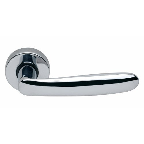 IMOLA - passage lever set square rose (50mm) without latch in Polished Chrome