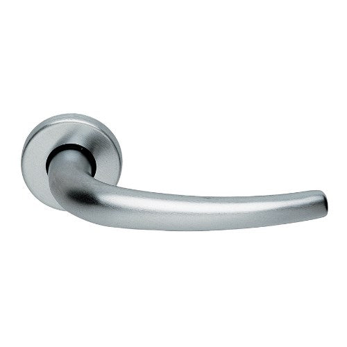 LILLA - privacy lever set round rose (50mm) including privacy latch in Satin Chrome