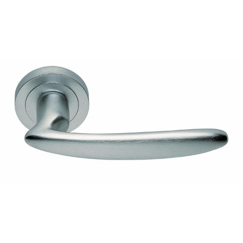 NIRVANA - passage lever set round rose (50mm) without latch  in Satin Chrome