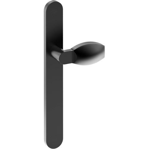 ASH Door Handle on B01 EXTERNAL European Standard Backplate, Concealed Fixing (Half Set)  in Black Teflon