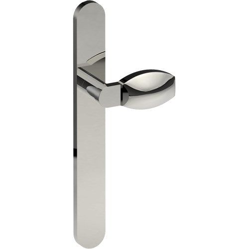 ASH Door Handle on B01 EXTERNAL European Standard Backplate, Concealed Fixing (Half Set)  in Polished Stainless