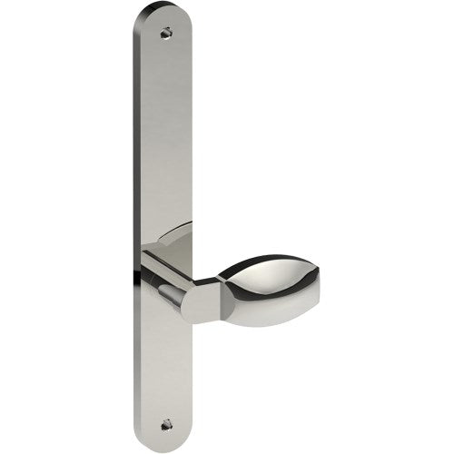 ASH Door Handle on B01 INTERNAL Australian Standard Backplate, Visible Fixing (Half Set)  in Polished Stainless
