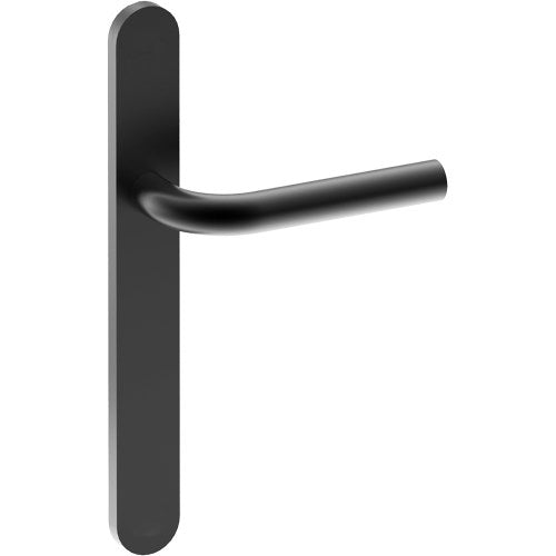 CAPRI Door Handle on B01 EXTERNAL European Standard Backplate, Concealed Fixing (Half Set) in Black Teflon
