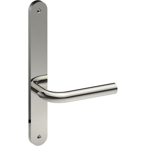 CAPRI Door Handle on B01 INTERNAL Australian Standard Backplate, Visible Fixing (Half Set)  in Polished Stainless