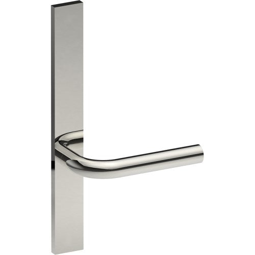 CAPRI Door Handle on B02 EXTERNAL Australian Standard Backplate, Concealed Fixing (Half Set)  in Polished Stainless