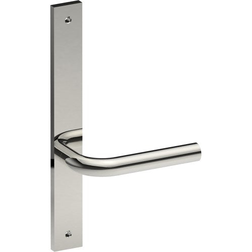 CAPRI Door Handle on B02 INTERNAL Australian Standard Backplate, Visible Fixing (Half Set)  in Polished Stainless