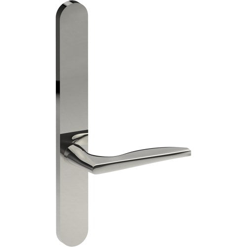 CASTILE Door Handle on B01 EXTERNAL Australian Standard Backplate, Concealed Fixing (Half Set)  in Polished Stainless