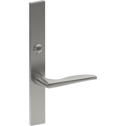 CASTILE Door Handle on B02 EXTERNAL Australian Standard Backplate with Emergency Release, Concealed Fixing (Half Set) 64mm CTC in Satin Stainless
