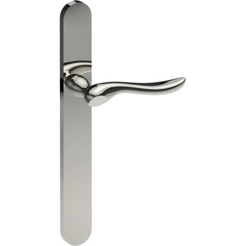CATALONA Door Handle on B01 EXTERNAL European Standard Backplate, Concealed Fixing (Half Set)  in Polished Stainless