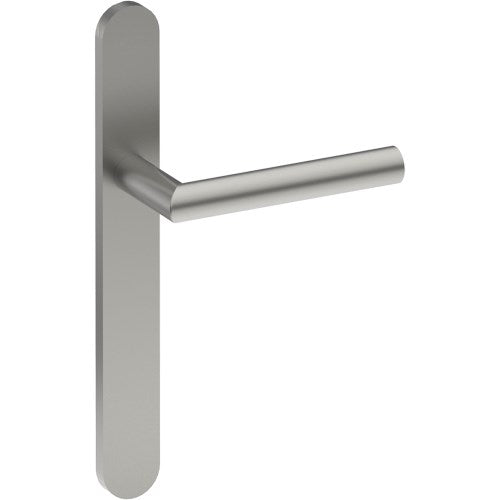 CETINA Door Handle on B01 EXTERNAL European Standard Backplate, Concealed Fixing (Half Set) in Satin Stainless
