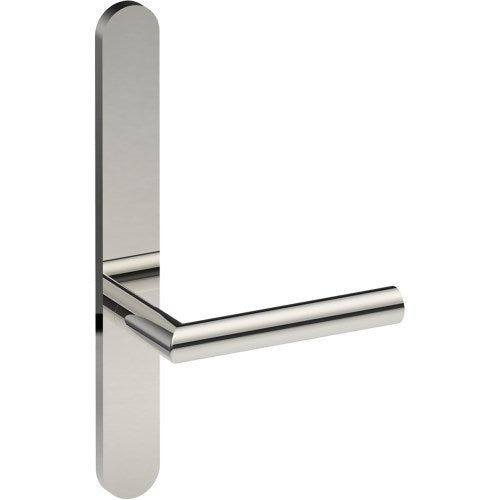 CETINA Door Handle on B01 EXTERNAL Australian Standard Backplate, Concealed Fixing (Half Set) in Polished Stainless