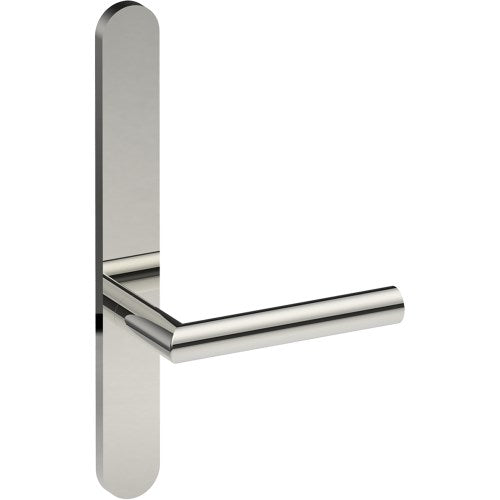 CETINA Door Handle on B01 EXTERNAL Australian Standard Backplate, Concealed Fixing (Half Set)  in Polished Stainless