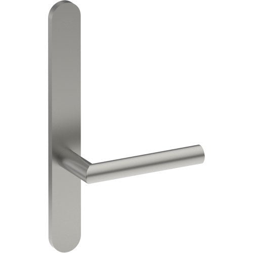 CETINA Door Handle on B01 EXTERNAL Australian Standard Backplate, Concealed Fixing (Half Set) in Satin Stainless