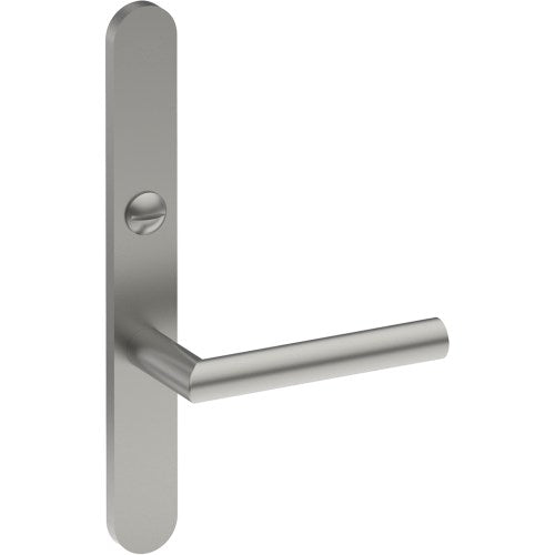 CETINA Door Handle on B01 EXTERNAL Australian Standard Backplate with Emergency Release, Concealed Fixing (Half Set) 64mm CTC in Satin Stainless