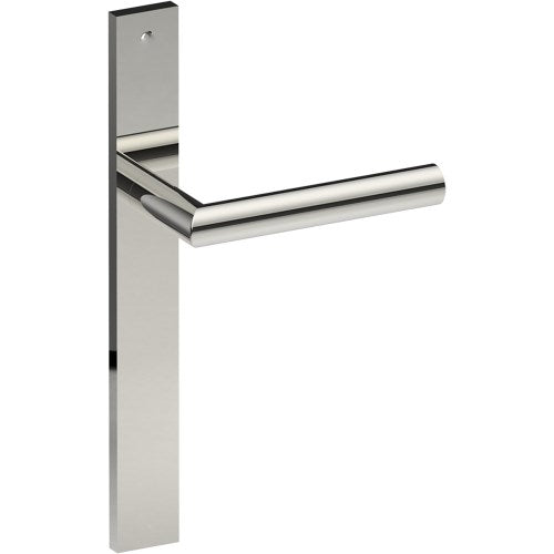CETINA Door Handle on B02 EXTERNAL European Standard Backplate, Concealed Fixing (Half Set) in Polished Stainless