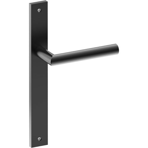 CETINA Door Handle on B02 INTERNAL European Standard Backplate, Visible Fixing (Half Set) in Black Teflon