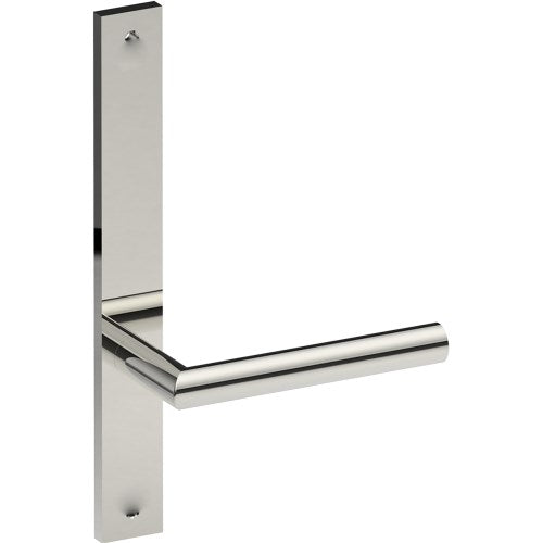CETINA Door Handle on B02 EXTERNAL Australian Standard Backplate, Concealed Fixing (Half Set) in Polished Stainless