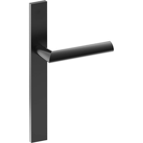 COMO Door Handle on B02 EXTERNAL European Standard Backplate, Concealed Fixing (Half Set)  in Black Teflon