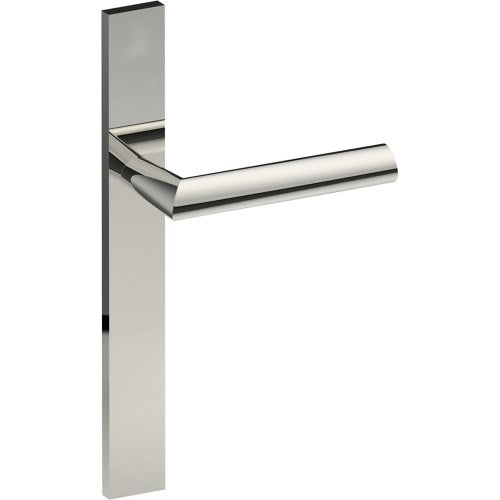 COMO Door Handle on B02 EXTERNAL European Standard Backplate, Concealed Fixing (Half Set)  in Polished Stainless