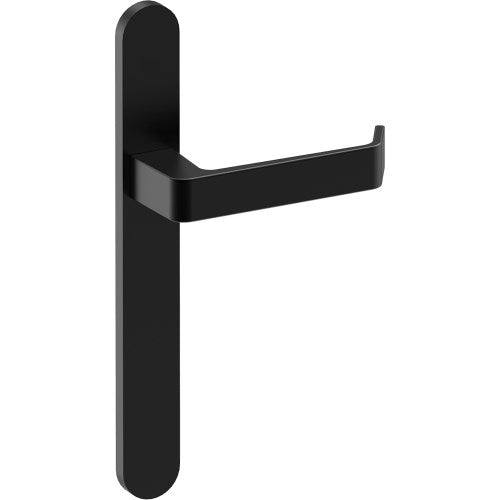 DIJON Door Handle on B01 EXTERNAL European Standard Backplate, Concealed Fixing (Half Set) in Black Teflon