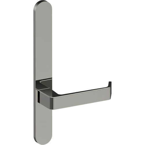 DIJON Door Handle on B01 EXTERNAL Australian Standard Backplate, Concealed Fixing (Half Set)  in Polished Stainless