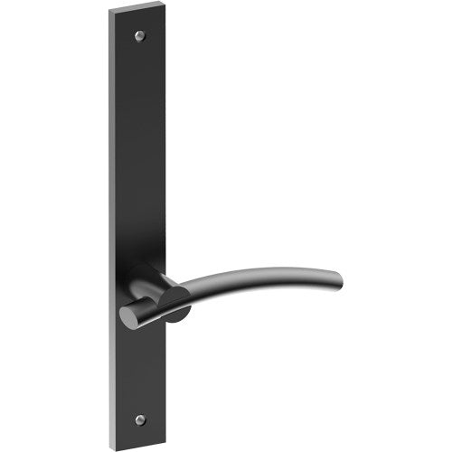 LAGUNA Door Handle on B02  INTERNAL Australian Standard Backplate, Visible Fixing (Half Set)  in Black Teflon