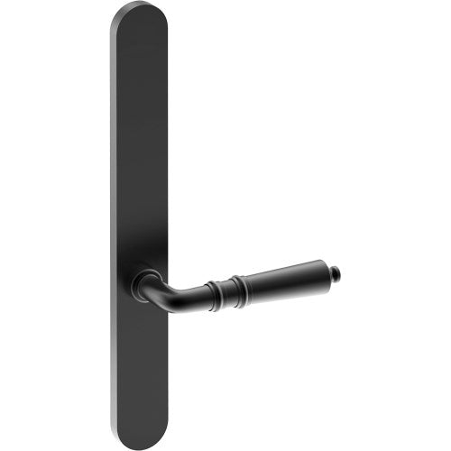 LATINA Door Handle on B01 EXTERNAL Australian Standard Backplate, Concealed Fixing (Half Set) in Black Teflon