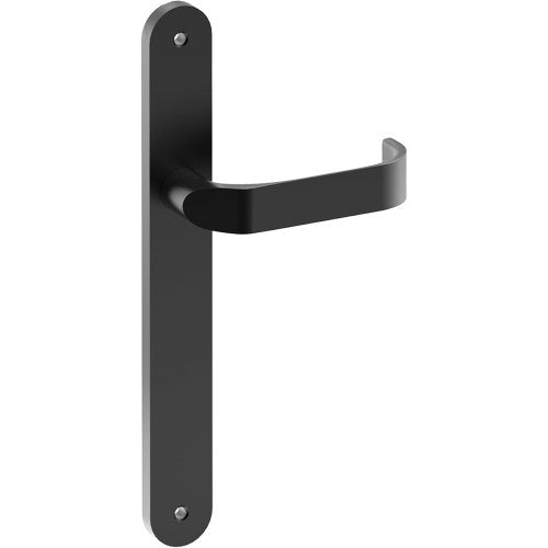 MOSS Door Handle on B01 INTERNAL European Standard Backplate, Visible Fixing (Half Set) in Black Teflon