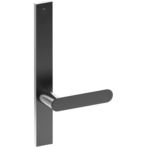 ROUBAIX Door Handle on B02 EXTERNAL Australian Standard Backplate, Concealed Fixing (Half Set) in Black Teflon