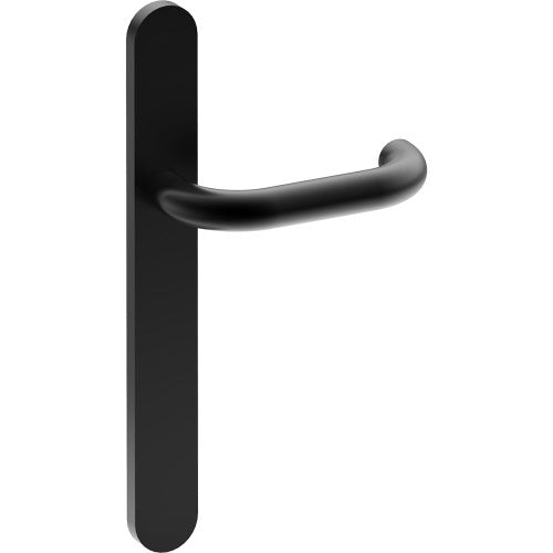 SAFETY Door Handle on B01 EXTERNAL European Standard Backplate, Concealed Fixing (Half Set) in Black Teflon