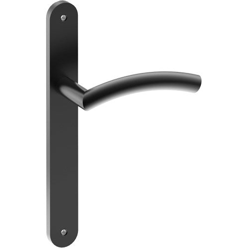 TRIESTE Door Handle on B01 INTERNAL European Standard Backplate, Visible Fixing (Half Set) in Black Teflon