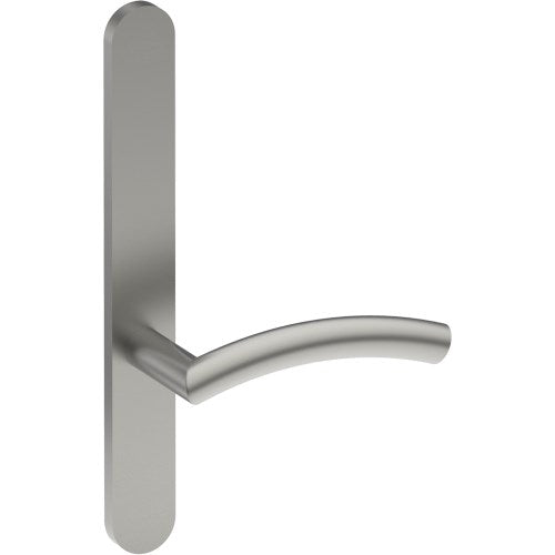 TRIESTE Door Handle on B01 EXTERNAL Australian Standard Backplate, Concealed Fixing (Half Set) in Satin Stainless