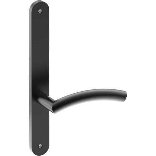 TRIESTE Door Handle on B01 INTERNAL Australian Standard Backplate, Visible Fixing (Half Set) in Black Teflon