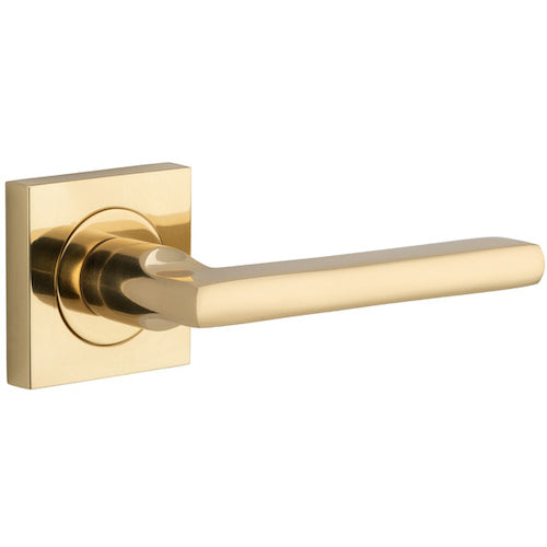 Door Lever Baltimore Square Rose Pair Polished Brass H52xW52xP55mm 

(Latch/Lock Sold Separately) in Polished Brass