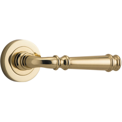Door Lever Verona Round Rose Pair Polished Brass D52xP59mm

(Latch/Lock Sold Separately) in Polished Brass