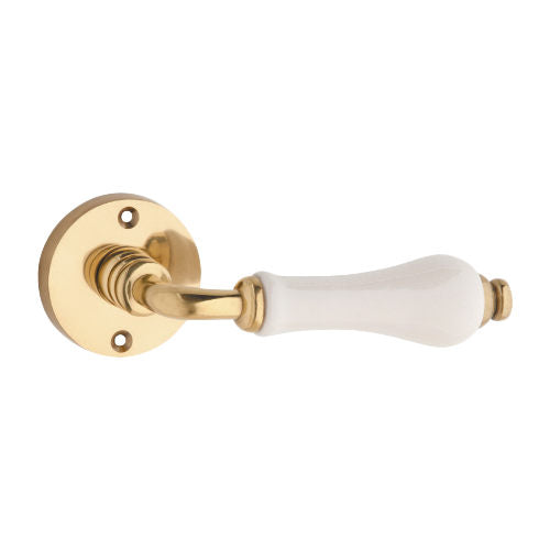 Tradco Exeter Door Lever - Polished Brass / Passage / Round in Polished Brass