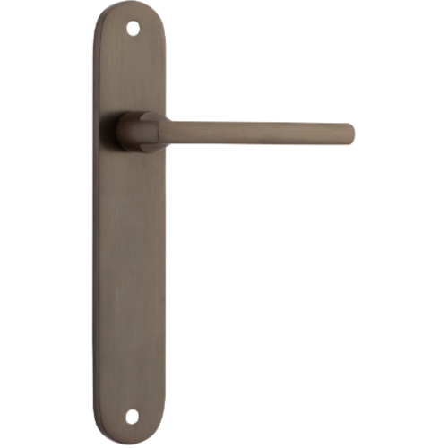 Door Lever Baltimore Oval Latch Signature Brass H240xW40xP55mm in Signature Brass