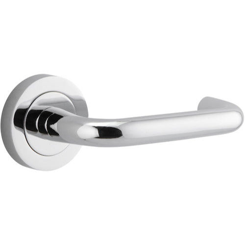 Door Lever Oslo Round Rose Pair Polished Chrome D52xP57mm

(Latch/Lock Sold Separately) in Polished Chrome