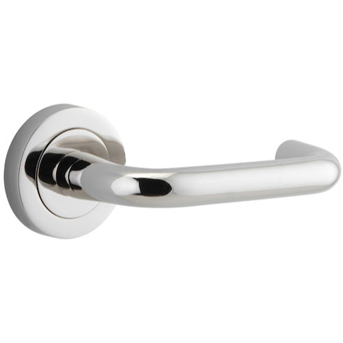 Door Lever Oslo Round Rose Pair Polished Nickel D52xP57mm

(Latch/Lock Sold Separately) in Polished Nickel