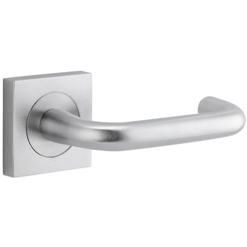 Door Lever Oslo Square Rose Pair Brushed Chrome H52xW52xP57mm

(Latch/Lock Sold Separately) in Brushed Chrome