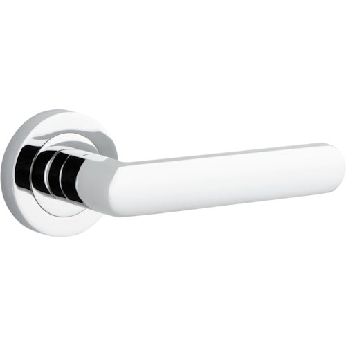 Door Lever Osaka Round Rose Polished Chrome D52xP55mm

(Latch/Lock Sold Separately) in Polished Chrome