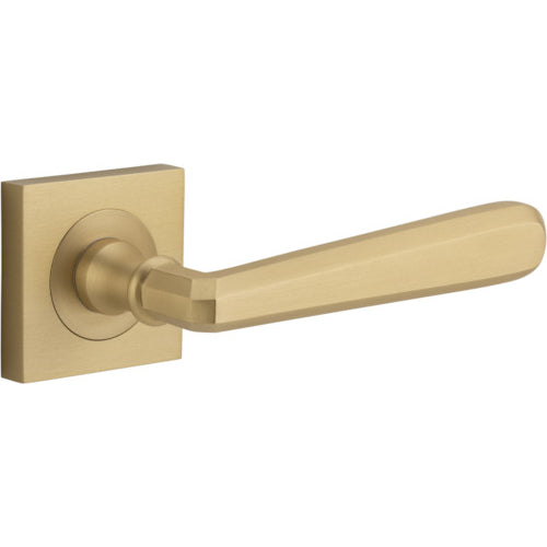 Door Lever Copenhagen Square Rose Brushed Brass H52xW52xP61mm

(Latch/Lock Sold Separately) in Brushed Brass
