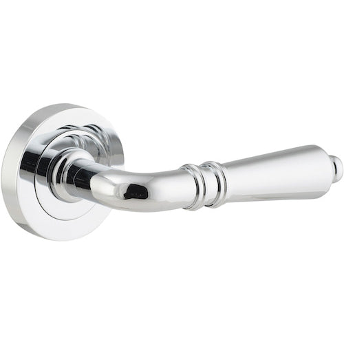 Door Lever Sarlat Round Rose Pair Polished Chrome D52xP58mm

(Latch/Lock Sold Separately) in Polished Chrome