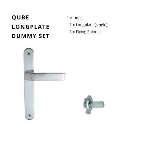 Qube Longplate Dummy Set - Right Hand in Satin Chrome
