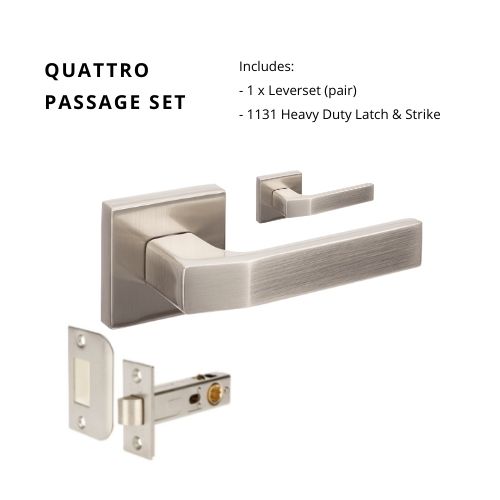 Quattro Passage Set, Includes 1131 Latch in Brushed Nickel