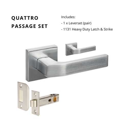 Quattro Passage Set, Includes 1131 Latch in Satin Chrome