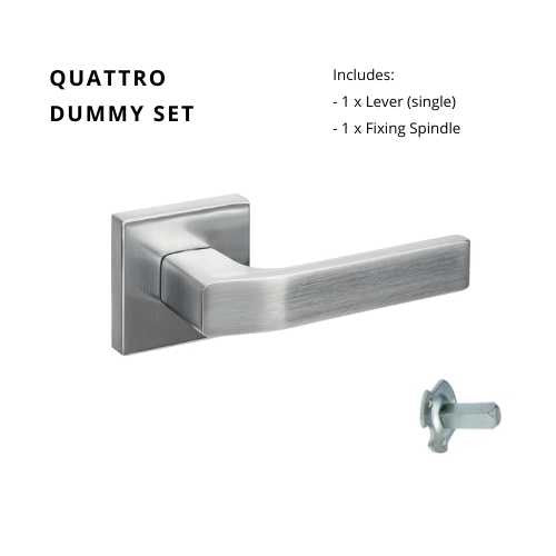 Quattro Dummy Lever, Left Hand in Satin Chrome